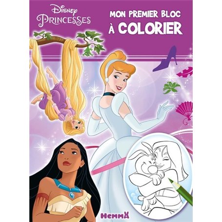 Disney Princesses - Mon premier bloc à colorier (Cendrillon, Pocahontas, Raiponce)