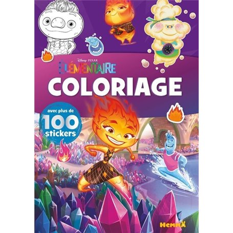 Disney Pixar Elémentaire - Coloriage avec plus de 100 stickers