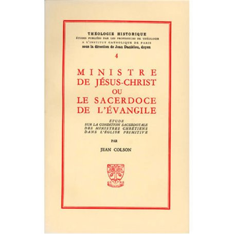 TH n°4 - Ministre de Jésus-Christ ou le sacerdoce de l'Evangile