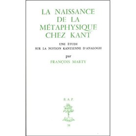 BAP n°31 - La naissance de la métaphysique chez Kant - Une étude sur la notion kantienne d'analogi