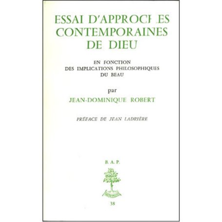 BAP n°38 - Essais d'approches contemporaines de Dieu