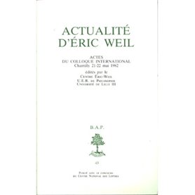 BAP n°43 - Actualité d'Eric Weil