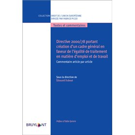 Directive 2000/78 portant d'un cadre général en faveur égalité de traitement en matière d'emploi