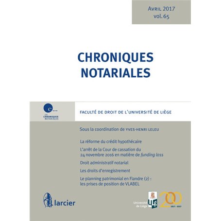 Chroniques notariales - Volume 65