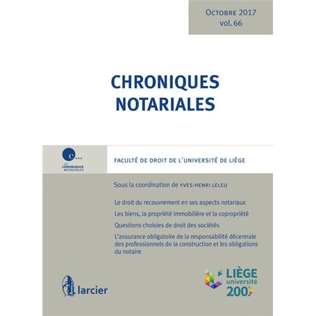 Chroniques notariales - Volume 66