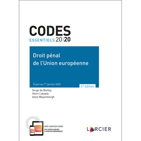 Code essentiel - Droit pénal de l'Union européenne