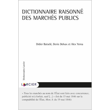 Dictionnaire raisonné des marchés publics
