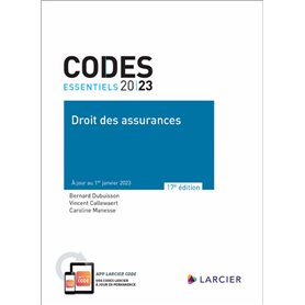 Codes essentiels Droit des assurances 2023