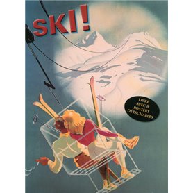 Ski ! Livre avec 8 posters détachables publicitaires rétro