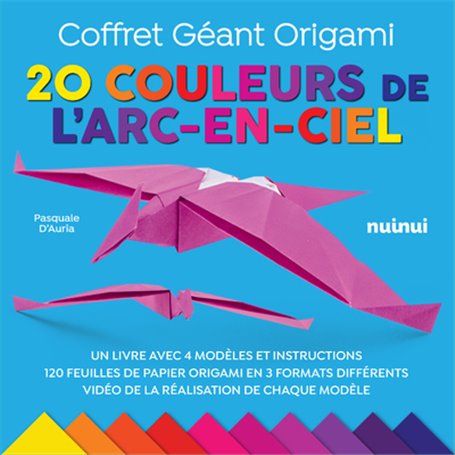 Coffret géant origami - 20 Couleurs de l'Arc-en-ciel