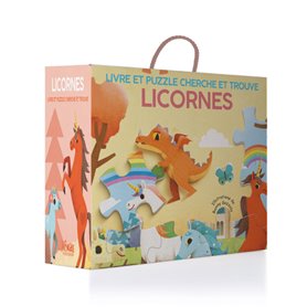 Livre et puzzle cherche et trouve - Licornes