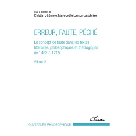 Erreur, faute, péché (Volume 2)