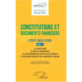Constitutions et documents financiers Vol 1 Espace UMOA/UEMOA