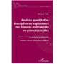 Analyse quantitative descriptive ou exploratoire des données multivariées en sciences sociales