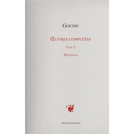 OEuvres complètes Tome X