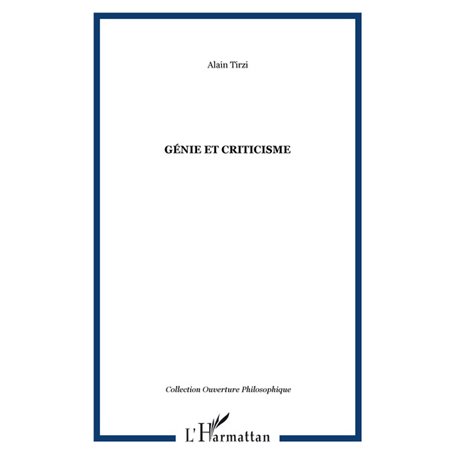 Génie et criticisme