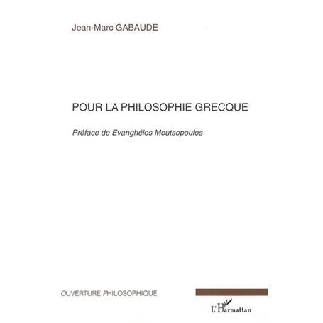 Pour la philosophie grecque