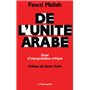 De l'unité arabe (essai d'interprétation critique)