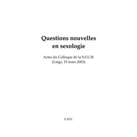 Questions nouvelles en sexologie