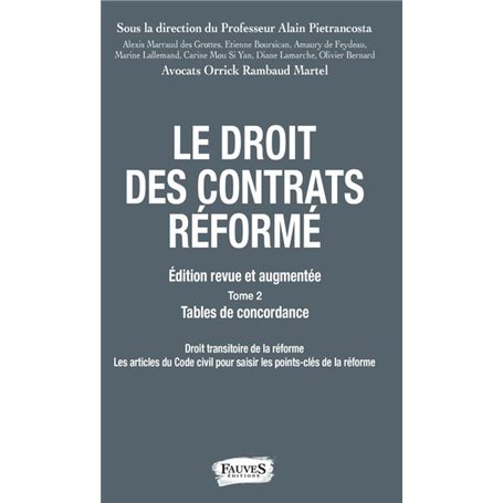 Droit des contrats réformé