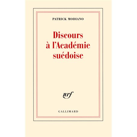 Discours à l'Académie suédoise