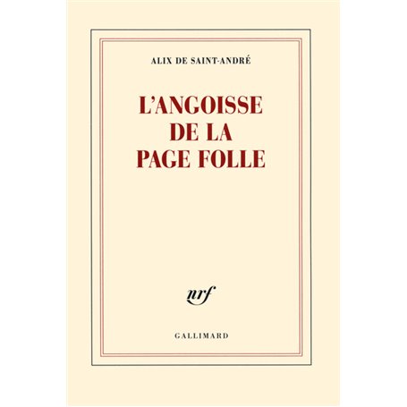 L'angoisse de la page folle