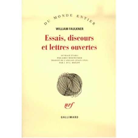 Essais, discours et lettres ouvertes