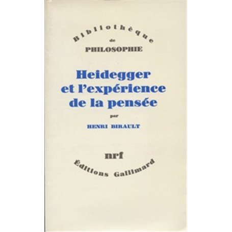 Heidegger et l'expérience de la pensée