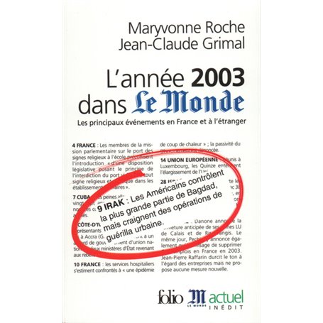 L'Année 2003 dans "Le Monde"