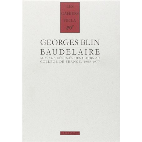 Baudelaire/Résumés des cours au Collège de France, 1965-1977