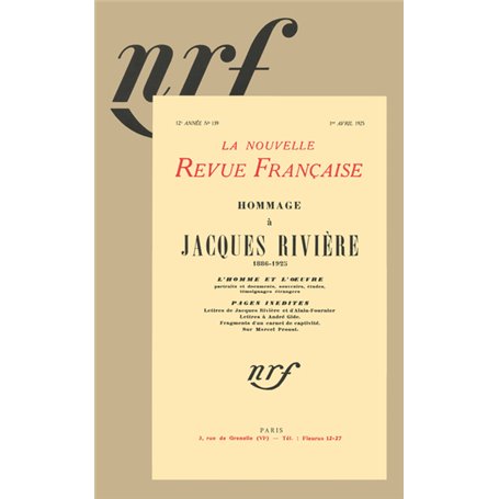 Hommage à Jacques Rivière