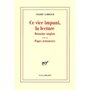 Ce vice impuni, la lecture