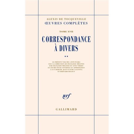 Correspondance à divers