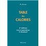 TABLE DES CALORIES, 5E ED.