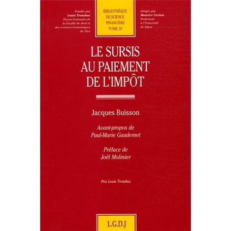 le sursis au paiement de l'impôt