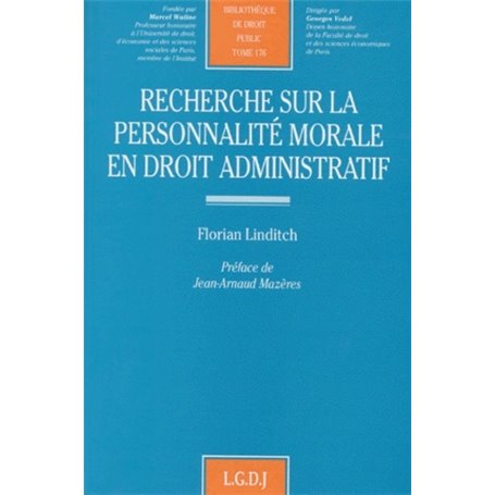 recherche sur la personnalité morale en droit administratif