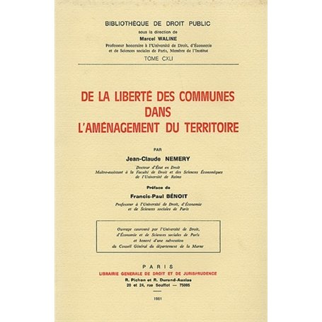 de la liberté des communes dans l'aménagement du territoire