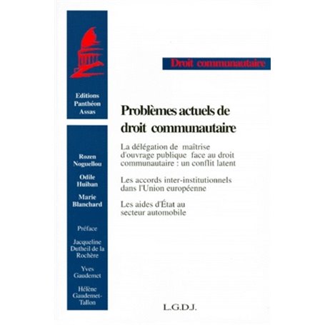 PROBLÈMES ACTUELS DE DROIT COMMUNAUTAIRE. (COLL. DROIT COMMUNAUTAIRE)