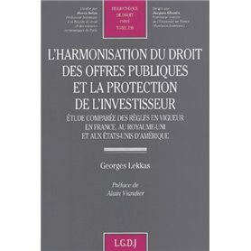 l'harmonisation du droit des offres publiques et la protection de l'investisseur