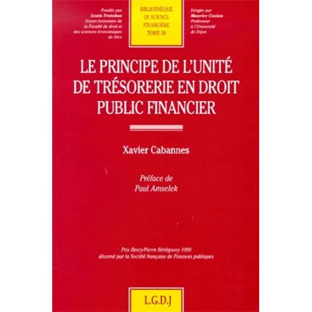 le principe de l'unité de trésorerie en droit public financier