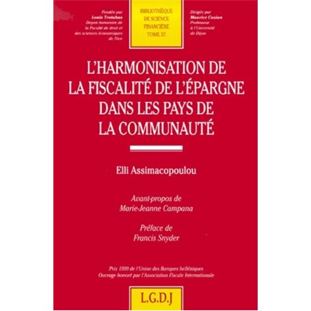 l'harmonisation de la fiscalité de l'épargne