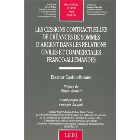 les cessions contractuelles de créances de sommes d'argent dans les relations ci