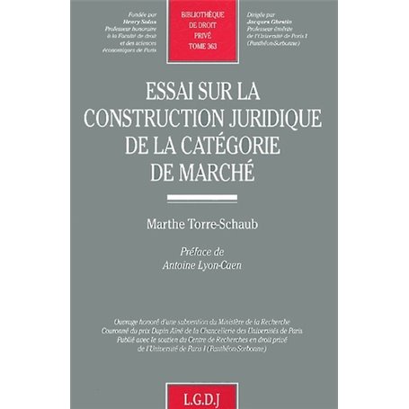 essai sur la construction juridique de la catégorie de marché