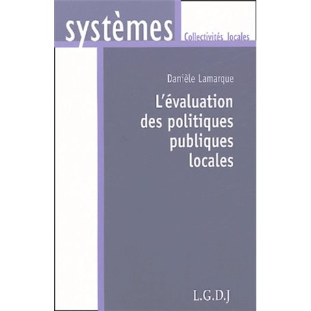 L'ÉVALUATION DES POLITIQUES PUBLIQUES LOCALES