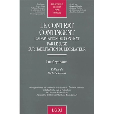 le contrat contingent - l'adaptation du contrat par le juge sur habilitation du