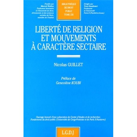 liberté de religion et mouvements à caractère sectaire