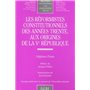 les réformistes constitutionnels des années trente aux origines de la ve républi