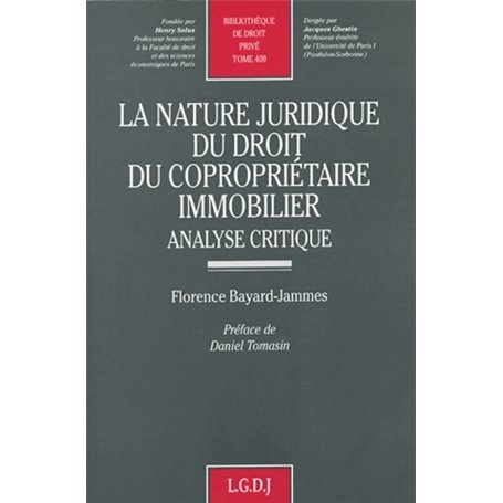 la nature juridique du droit du copropriétaire immobilier. analyse critique