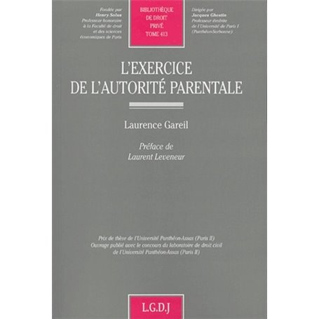 l'exercice de l'autorité parentale