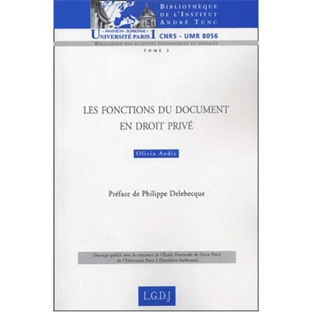 LES FONCTIONS DU DOCUMENT EN DROIT PRIVÉ